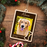 Christmas, Custom Photo, Memorial, Pet Lovers, Pet Memorial, Sympathetic, Upload Full Photo - Pet Memorial Christmas Gift - Personalized Custom Photo In Loving Memory 2-Layered Wooden Ornament