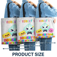 Christmas,Gift For Children,Gift For Daughter,Gifts For Her,Icon,Playful,Top Market - Gift For Kids Girls - Personalized Name & Color Squishy Bag Filled With Squishy Joy Tote Bag