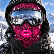 Christmas, Humorous, Icon, Skiing - Funny Matching Gift For Skier Besties - Personalized Glam Face Balaclava Face Mask