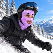 Christmas, Humorous, Icon, Skiing - Funny Matching Gift For Skier Besties - Personalized Glam Face Balaclava Face Mask
