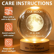 Anniversary,Christmas,Married Couple,Romantic,Gift For Couples,Moon Phase - Moon Phase The Night We Get Married Couple Anniversary - Personalized Crystal Globe Lamp