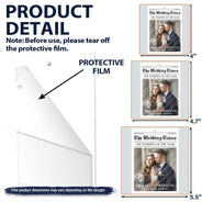 Christmas,Custom Photo,First Christmas,Gift For Couples,Married Couple,Romantic,Top Market,Upload Full Photo - Christmas Gift For Newlywed Couples - Personalized Custom Photo Newspaper Acrylic Ornament