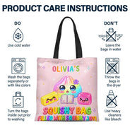 Christmas,Gift For Children,Gift For Daughter,Gifts For Her,Icon,Playful,Top Market - Gift For Kids Girls - Personalized Name & Color Squishy Bag Filled With Squishy Joy Tote Bag