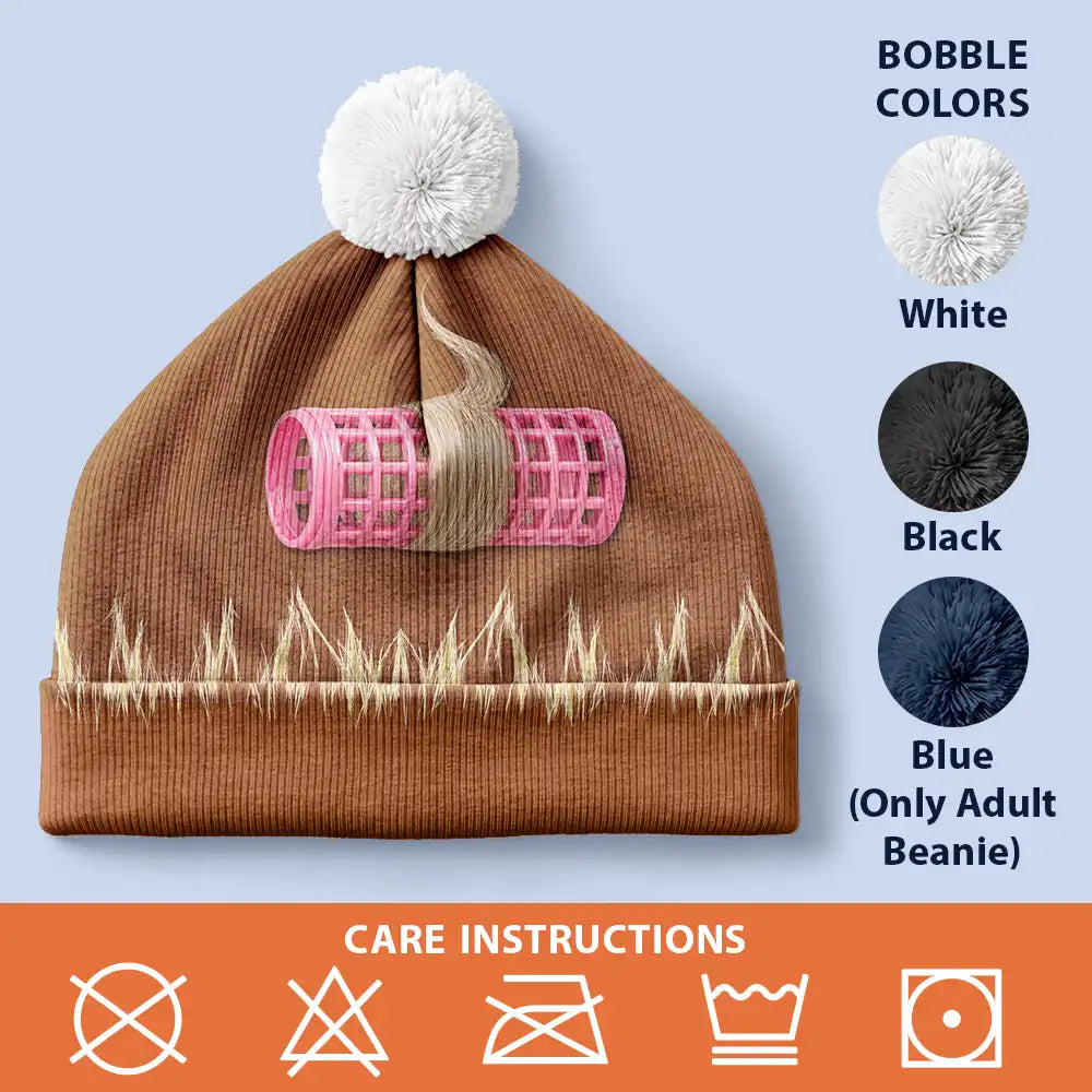 Gift For Men,Gift For Yourself,Gifts For Him,Humorous,Icon,Top Market - Funny Gag Gift For Him - Personalized Curly Hair Bobble Beanie Hat