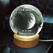 Anniversary,Christmas,Married Couple,Romantic,Gift For Couples,Moon Phase - Moon Phase The Night We Get Married Couple Anniversary - Personalized Crystal Globe Lamp