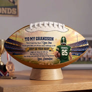 Football,Gift For Grandma,Gifts For Her,Grandma - Grandson,Icon,Sentimental,Top Market - Football Birthday Gift For Grandson - Personalized I Believe In You Leather Football