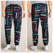 Christmas, Custom Text, Family, Happy - Matching Christmas Gift For Family - Personalized Member Names Holiday Pajama Pants