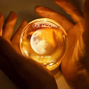 Anniversary,Christmas,Married Couple,Romantic,Gift For Couples,Moon Phase - Moon Phase The Night We Get Married Couple Anniversary - Personalized Crystal Globe Lamp