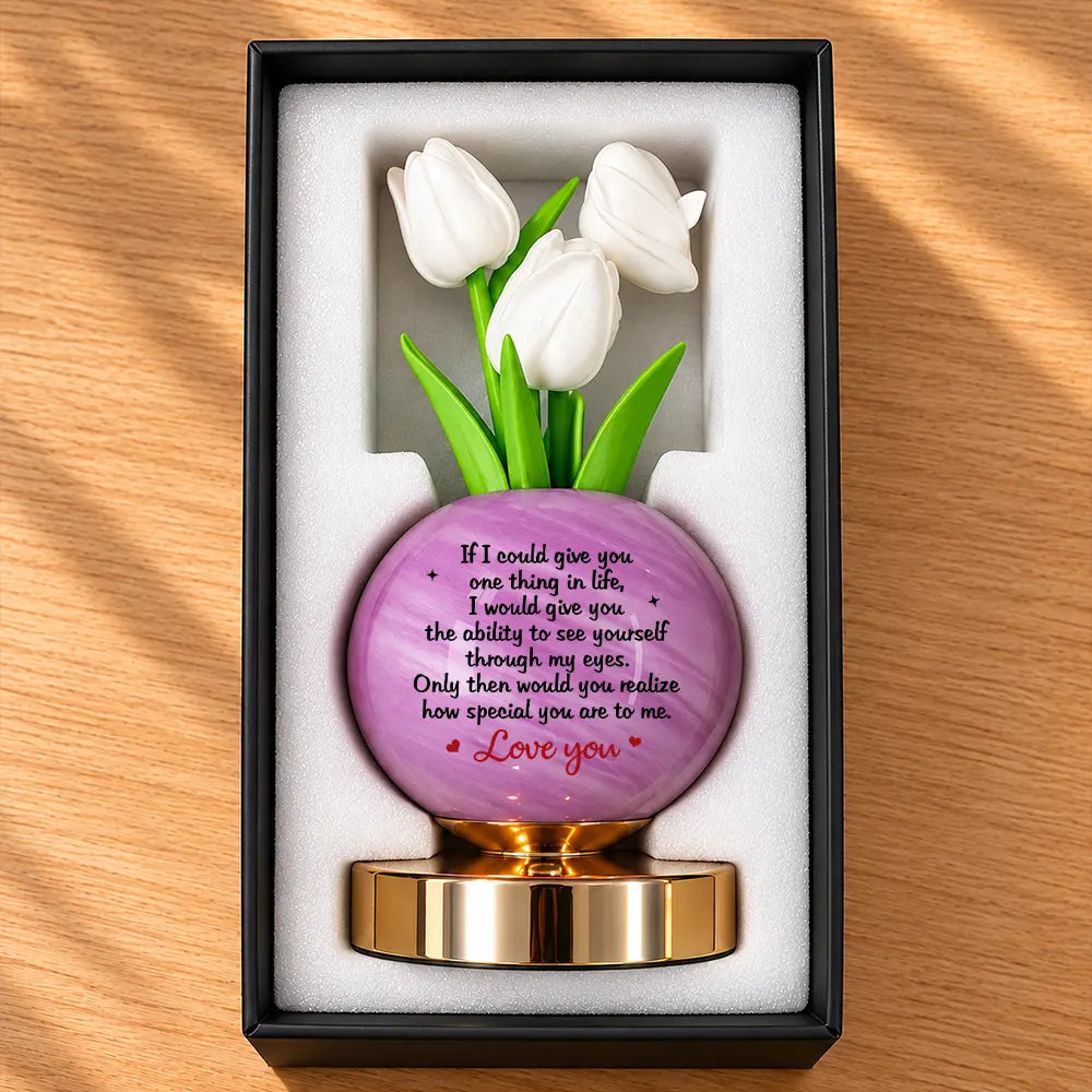 Christmas,Custom Text,Gift For Children,Gift For Daughter,Gifts For Her,Indoor Decor,Long Distance,Sentimental - To My Daughter, Granddaughter Long Distance Christmas Home Decor Gift - Personalized Pinky Promise Tulip LED Night Light
