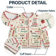 Christmas, Custom Text, Gift For Grandma, Gifts For Her, Happy - Christmas Gift For Grandma Nana - Personalized Kids Names Cardigan
