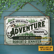Wedding Our Greatest Adventure Custom Wood Rectangle Sign