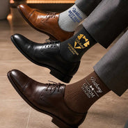 Gift For Men, Gift For Yourself, Wedding, Confident, Custom Text - Wedding Groom Best Man Groomsman - Personalized Embroidered Socks