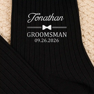 Gift For Men, Gift For Yourself, Wedding, Confident, Custom Text - Wedding Groom Best Man Groomsman - Personalized Embroidered Socks