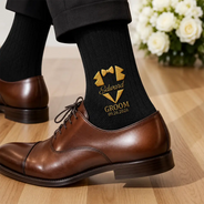 Gift For Men, Gift For Yourself, Wedding, Confident, Custom Text - Wedding Groom Best Man Groomsman - Personalized Embroidered Socks