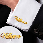 Wedding Men Groomsman Simple Name - Personalized Cufflinks