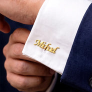 Gift For Men,Romantic,Gift For Yourself,Wedding,Custom Text - Wedding Men Groomsman Simple Name - Personalized Cufflinks