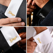 Wedding Men Groomsman Simple Name - Personalized Cufflinks