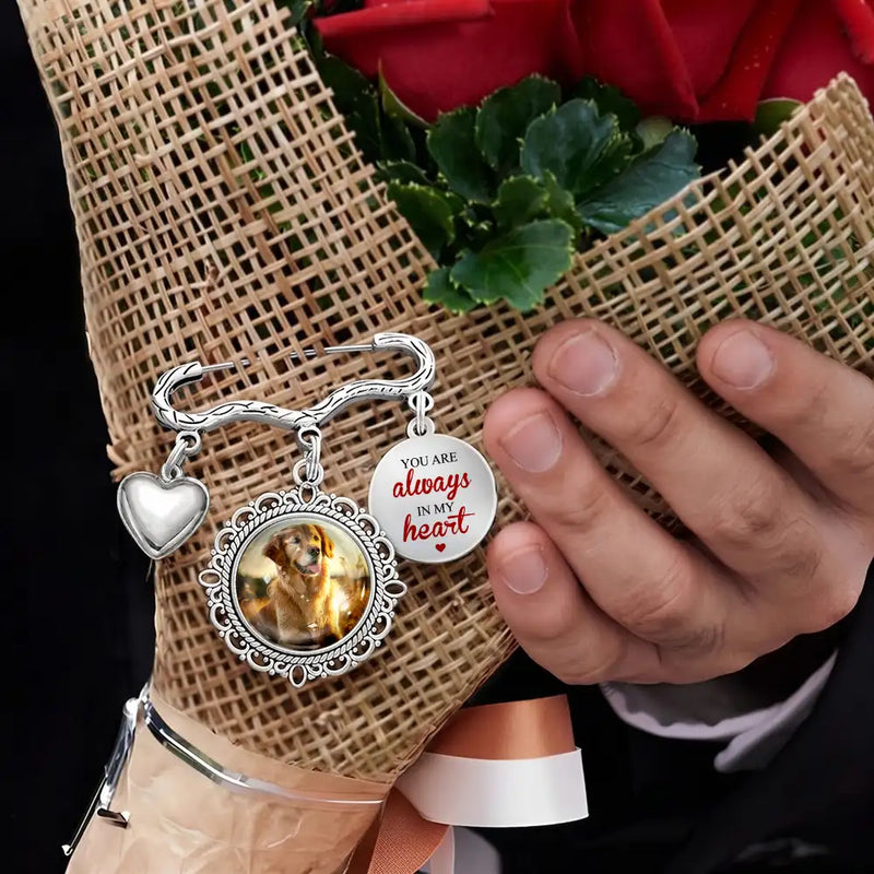 Custom Photo, Wedding, Gift For Yourself, Sympathetic, Upload Full Photo - Wedding Walking Beside You Memorial - Personalized Lapel Pin