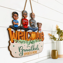 Parents,Gift For Grandparents,Family,Funny - Welcome Grandkids Spoiled Here Grandparents - Personalized Custom Shaped Wood Sign