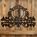 Family,Backyard - Welcome Family Name Monogram - Personalized Cutout Metal Sign