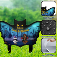 Pet Lovers,Halloween,Funny - Welcome Foolish Mortals Pet Halloween - Personalized Metal Garden Stake