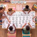 Teacher,Inspirational,Back To School,Icon,Custom Text - Welcome To First Grade Kindergarten - Personalized Coloring Tablecloth