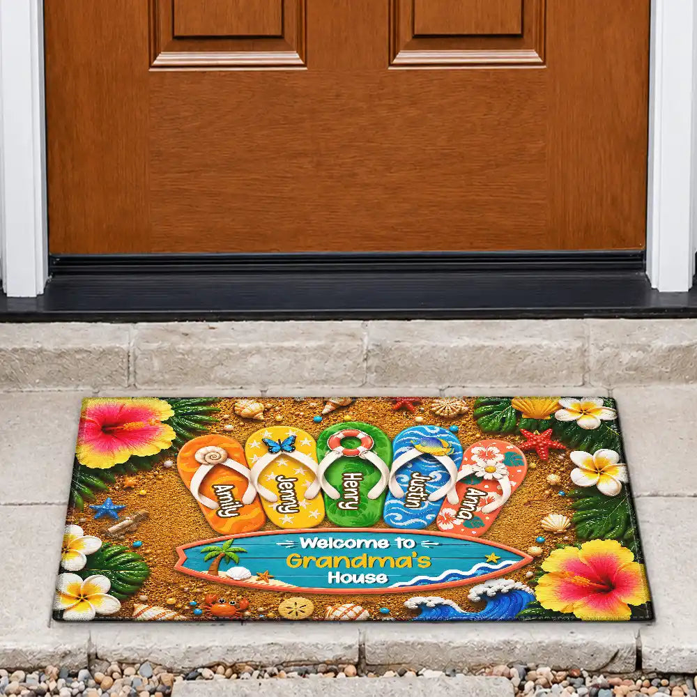 Welcome To Grandma Grandpa House - Personalized Doormat