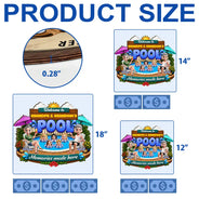 Poolside, Outdoor Decor, Summer, Grandparents, Top Market, Playful, Vector - Welcome To Grandma Grandpa Pool Summer - Personalized Custom Shaped Wood Sign