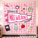 Back To School, Teacher, Inspirational, Warp Text - Welcome To My Classroom - Personalized Backdrop