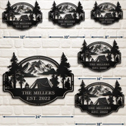 Camping,Family - Welcome To Our Campsite - Personalized Cutout Metal Sign