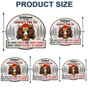 Old Couples,Gift For Husband,Gift For Wife,Gift For Boyfriend,Gift For Girlfriend,Camping,Campsite,Happy - Welcome To Our Fire Pit Bear Couple - Personalized Custom Shaped Metal Sign