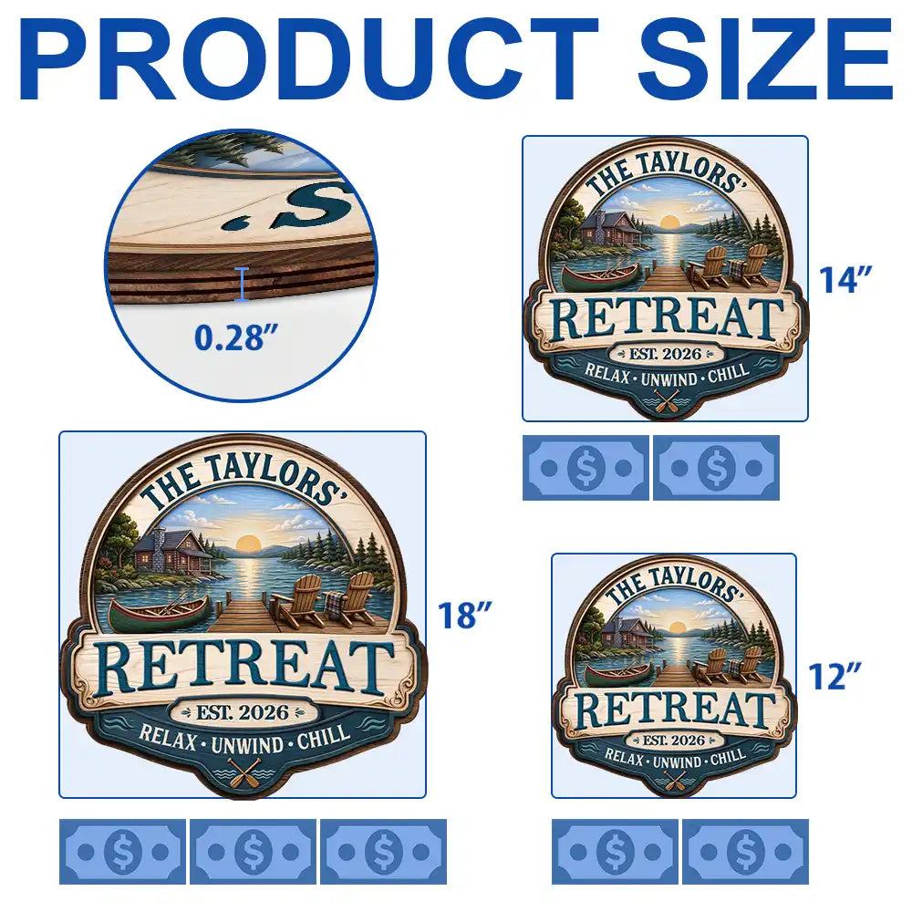 Family, Outdoor Decor, Lake, Icon, Warp Text, Happy - Welcome To Our Lake House Relax Unwind Enjoy - Personalized Custom Shaped Wood Sign