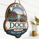 Family, Outdoor Decor, Lake, Icon, Warp Text, Happy - Welcome To Our Lake House Relax Unwind Enjoy - Personalized Custom Shaped Wood Sign