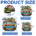 Poolside, Outdoor Decor, Summer, Gift For Couples, Top Market, Romantic, Vector - Welcome To Our Poolside Paradise - Personalized Custom Shaped Wood Sign