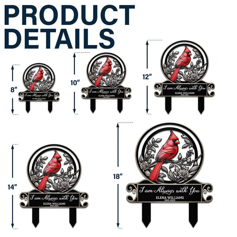Sad - When Cardinals Appear - Personalized Metal Garden Stake