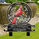 Sad - When Cardinals Appear - Personalized Metal Garden Stake