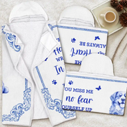 Christmas, Sad, Gift For Women, Gift For Men, Pet Lovers, Pet Mom, Pet Dad - When You Miss Me Memorial Dog Toile - Personalized Wearable Hooded Blanket