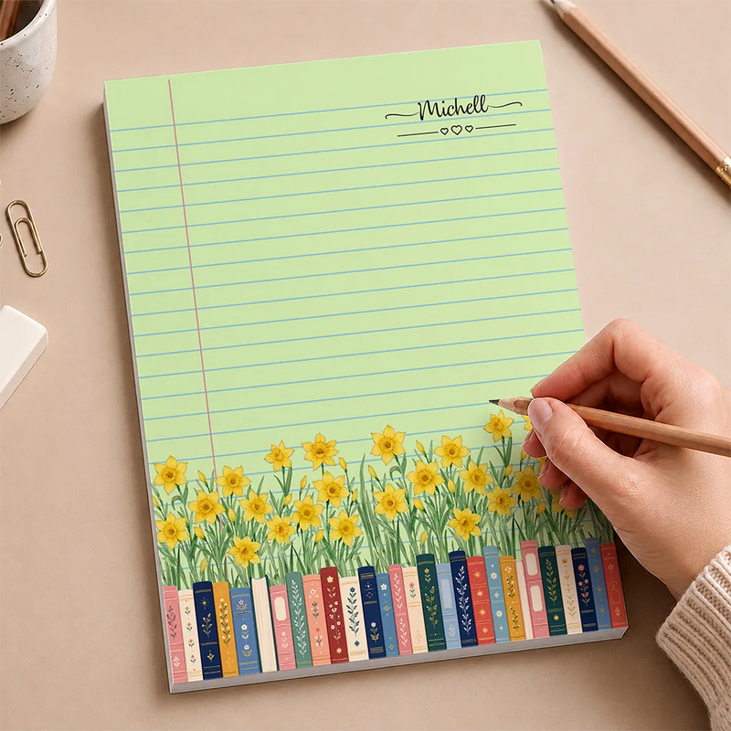 Cozy,Reading,Gift For Yourself,Gift For Women,Icon - Where Birth Flowers Bloom For Book Lovers - Personalized Notepad