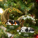 Christmas,Dog Lovers,Memorial,Non-Eng - Where Memories Bloom Beneath The Crescent Tree - Personalized Custom Shaped Wooden Ornament