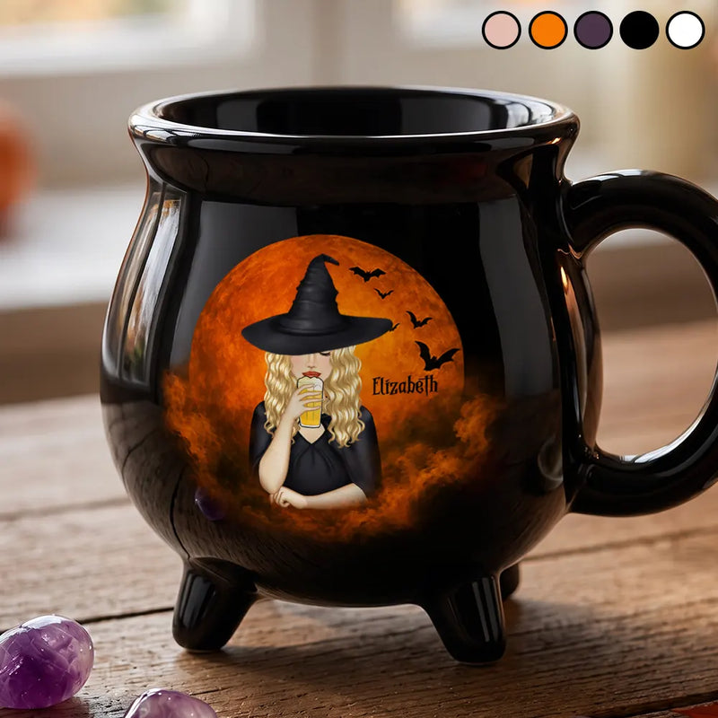 Playful,Halloween,Gift For Yourself,Vector - Witch Brew Halloween - Personalized Cauldron Mug