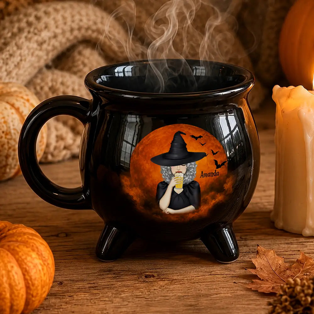 Playful,Halloween,Gift For Yourself,Vector - Witch Brew Halloween - Personalized Cauldron Mug