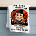 Playful,Halloween,Gift For Yourself,Vector - Witch Kitchen Brewing Something Special - Personalized Kitchen Towel