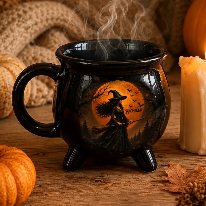 Adorable,Gift For Grandma,Halloween,Icon - Witch Mug Wicked Brew - Personalized Cauldron Mug