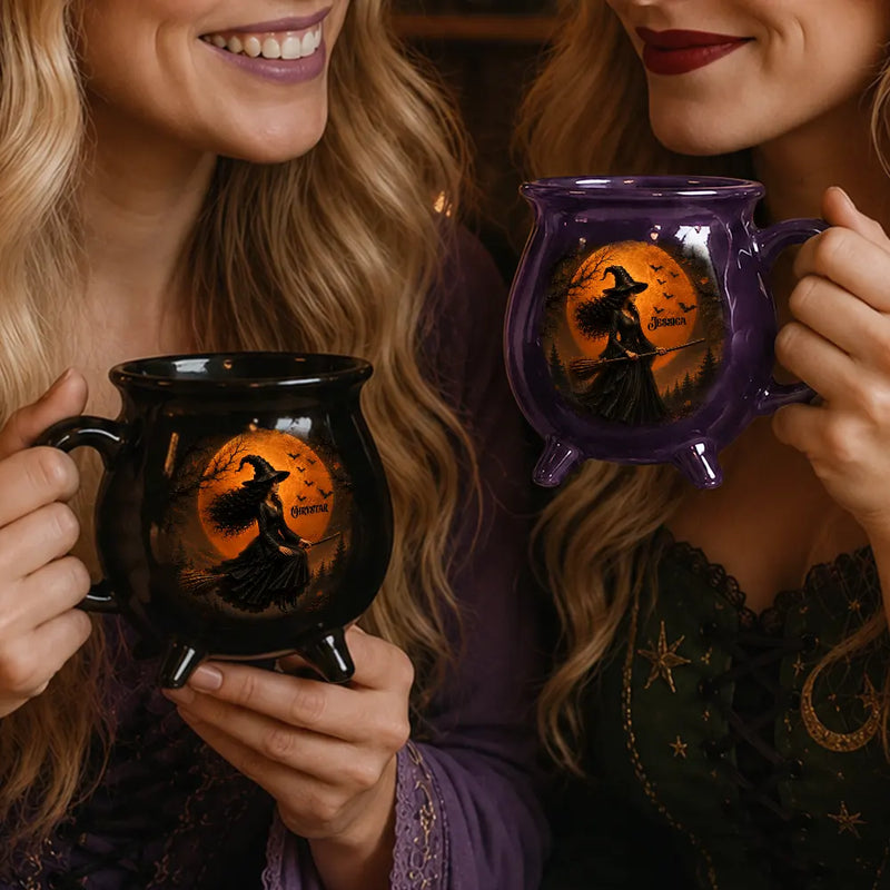 Adorable,Gift For Grandma,Halloween,Icon - Witch Mug Wicked Brew - Personalized Cauldron Mug