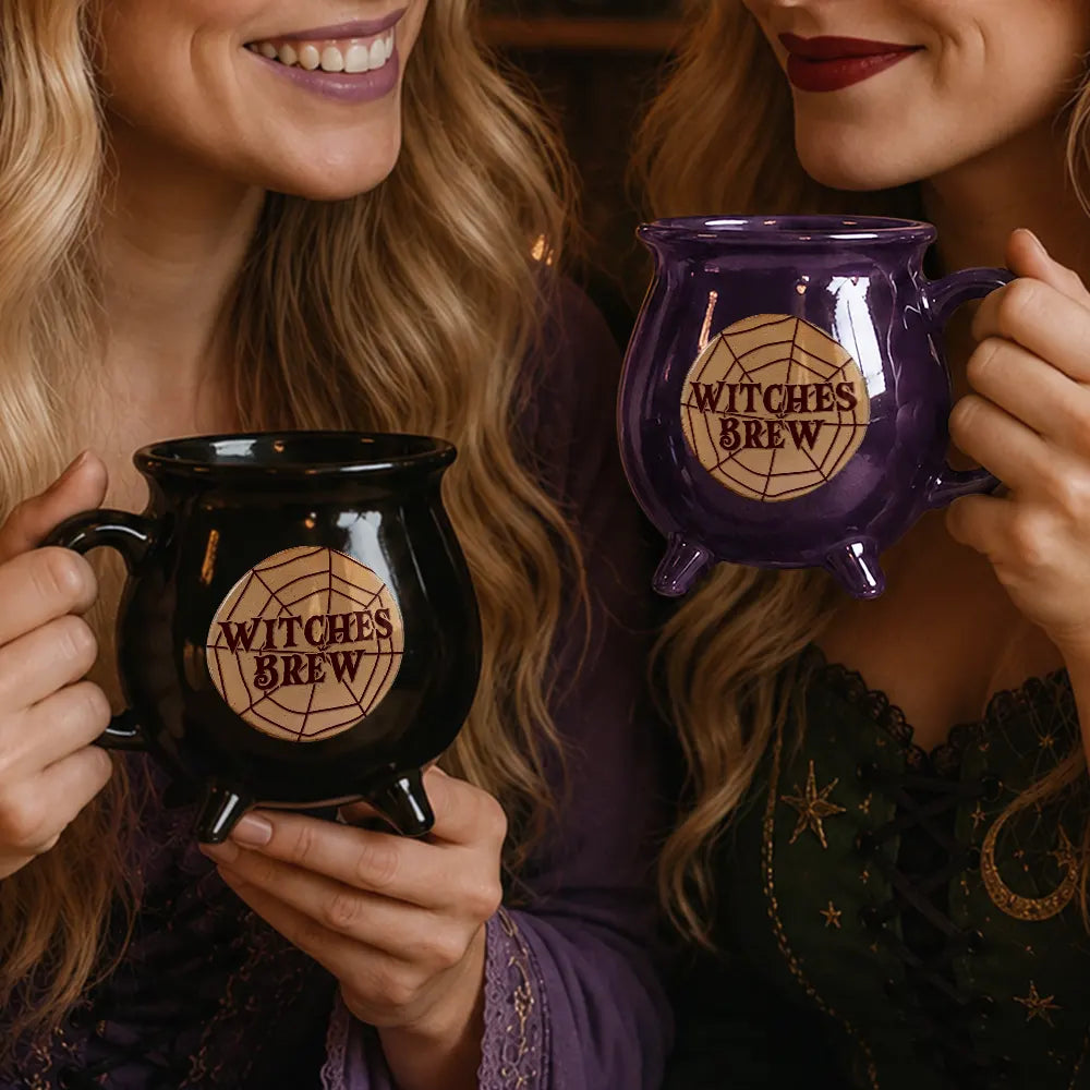 Playful,Halloween,Gift For Yourself,Icon - Witches Brew Halloween Style - Personalized Cauldron Mug