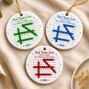 Gift For Colleagues,Christmas,Word Search Puzzle,Happy - Word Search Puzzle Best Team Ever Never Forget The Difference You Make - Personalized Circle Ceramic Ornament