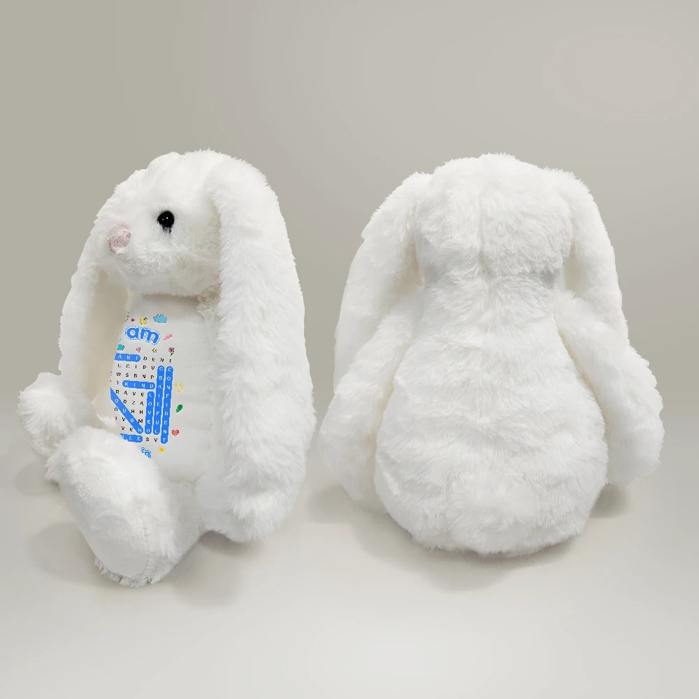 Gift For Daughter,Gift For Son,Gift For Kids,Gift For Grandkids,Gift For Sibling,Happy,New baby,Word Search Puzzle,Vector - Word Search Puzzle I Am Kind Smart Brave - Personalized Soft Toy Bunny