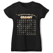 Gift For Grandma,Gift For Mother,Gift For Women,Happy,Top Market - Word Search Puzzle My Favorite People Call Me Grandma Mom - Personalized T Shirt