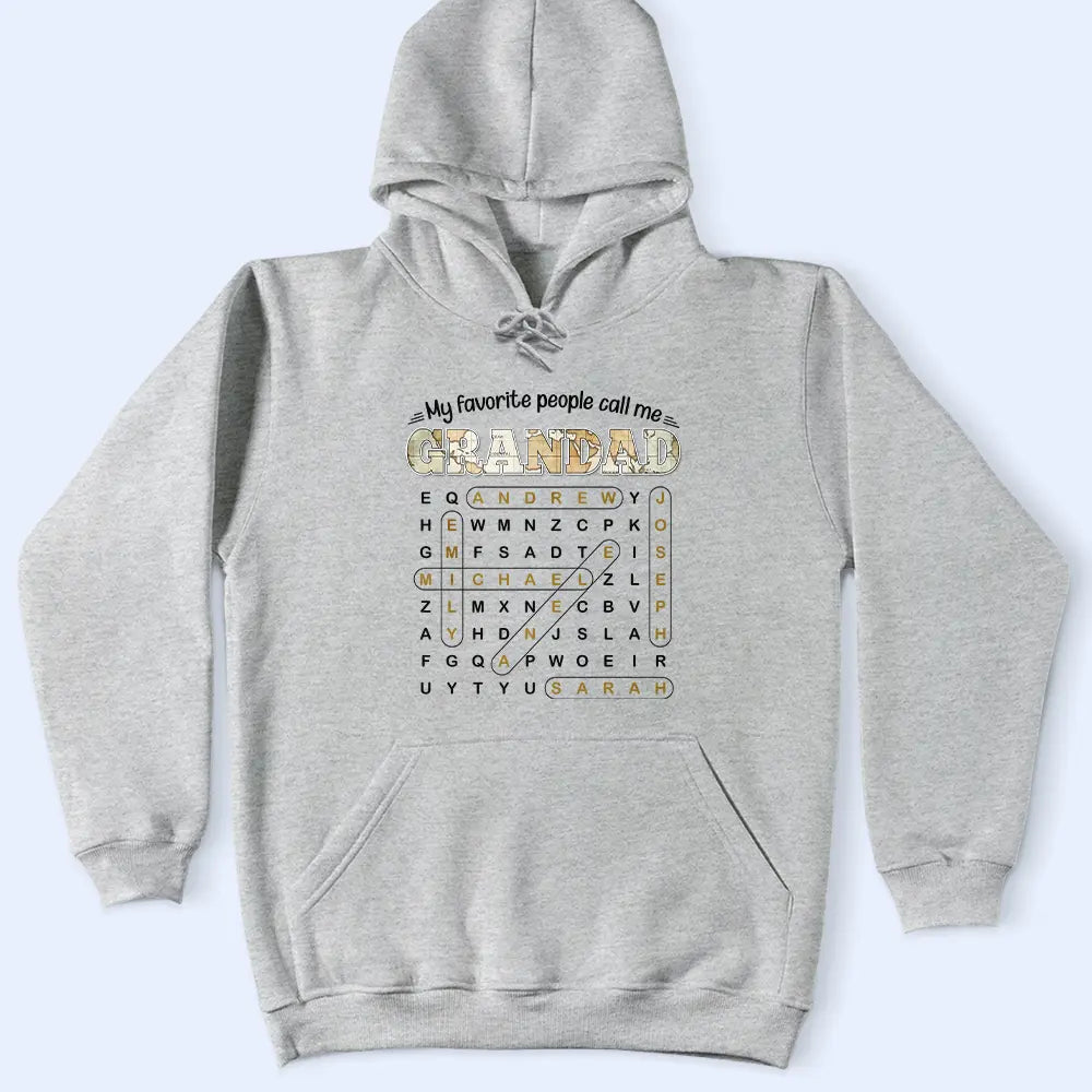 Gift For Grandpa,Gift For Father,Gift For Men,Happy - Word Search Puzzle My Favorite People Call Me Grandpa Dad - Personalized T Shirt
