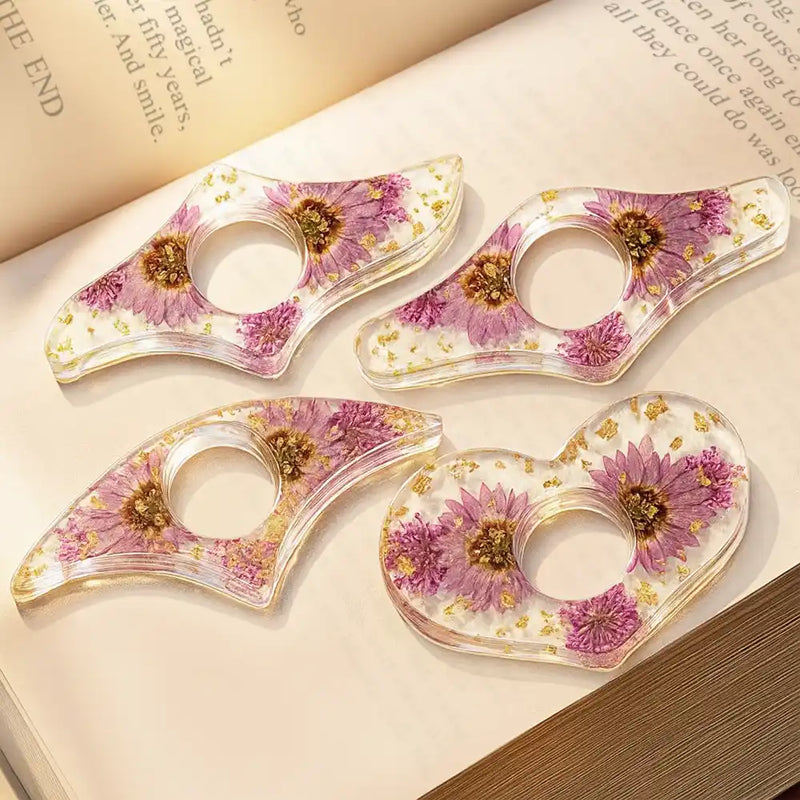 Gift For Yourself, Gift For Women, Happy - Birth Flower Book Lover - Personalized Resin Flower Page Holder